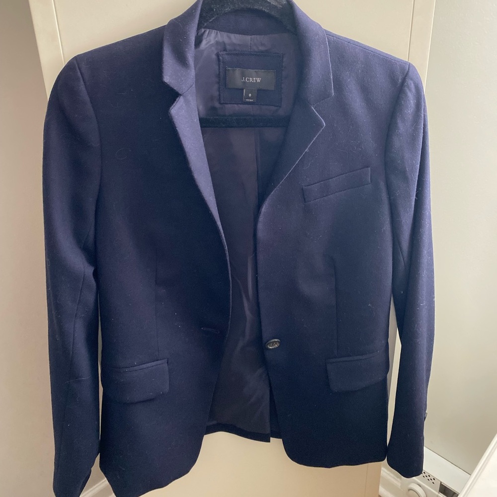 Navy Wool J Crew Blazer size 0